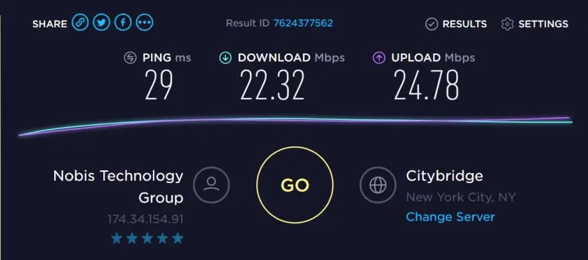 Speed test without proxy