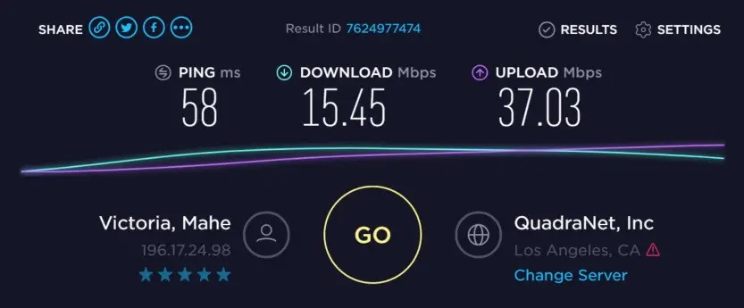 speed test to 196.17.24.98