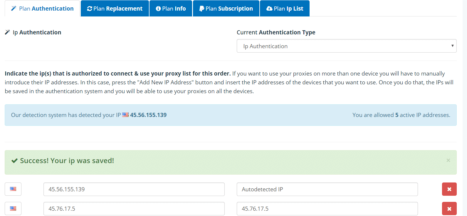 Authorizing IPs