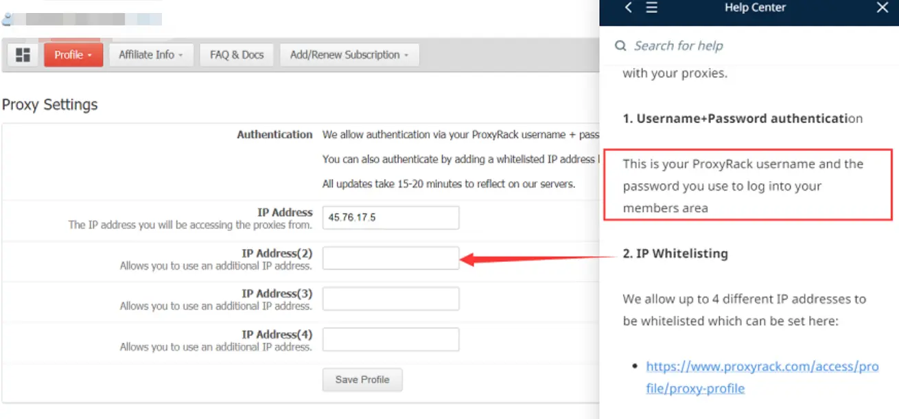 IP whitelist