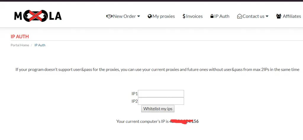 IP auth on mexela