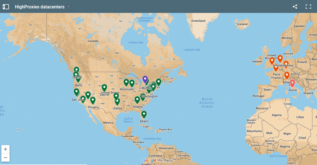 Location of Highproxies proxy servers