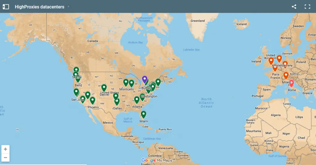 Location of Highproxies proxy servers