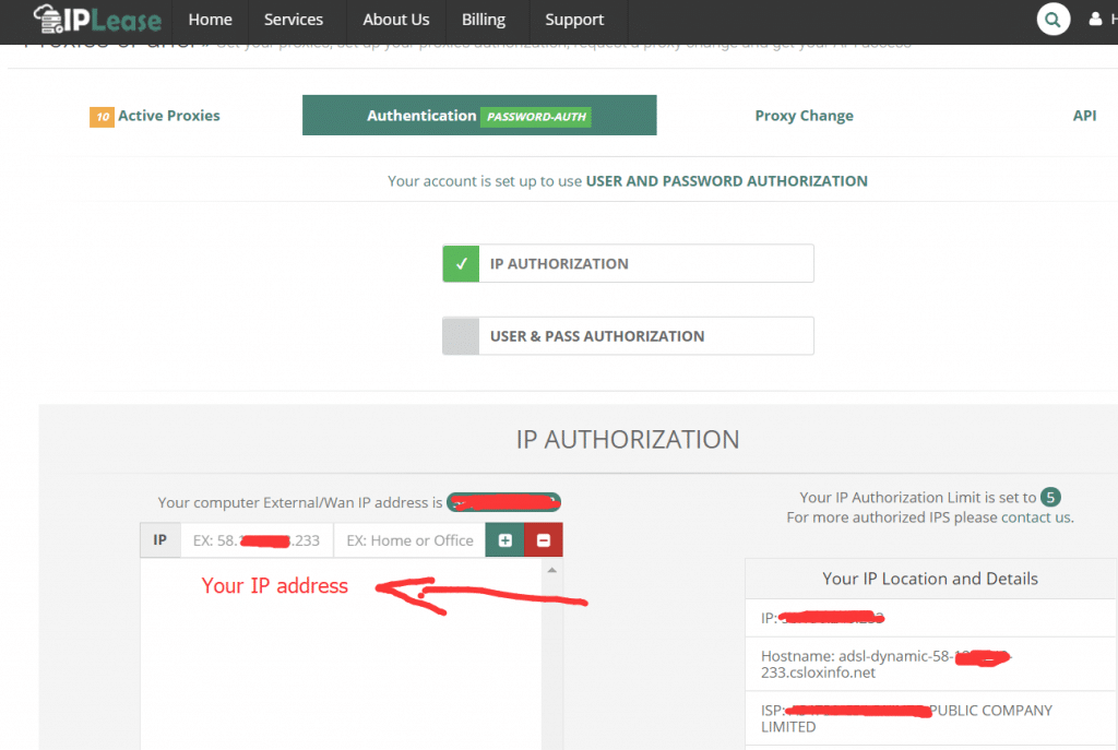 How to authorize IPs