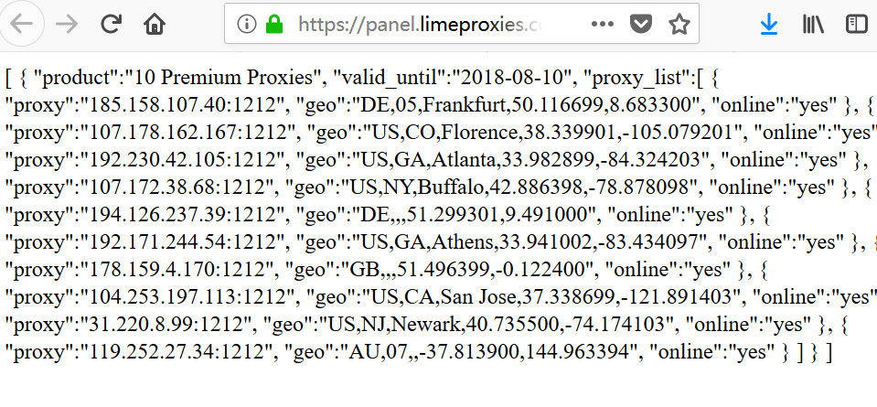 Limeproxies API