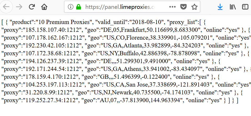 Limeproxies 应用程序接口