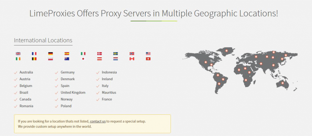 Limeproxies 代理服务器的位置