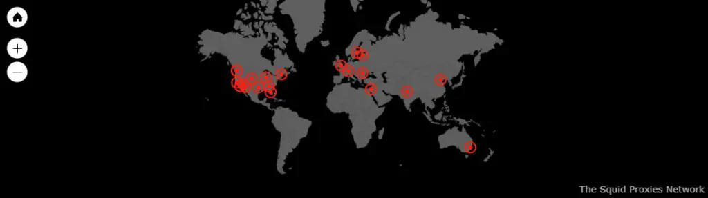 Location of Squidproxies proxy servers