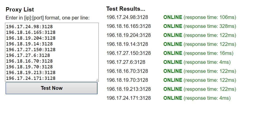 Proxy tester by Instaproxies