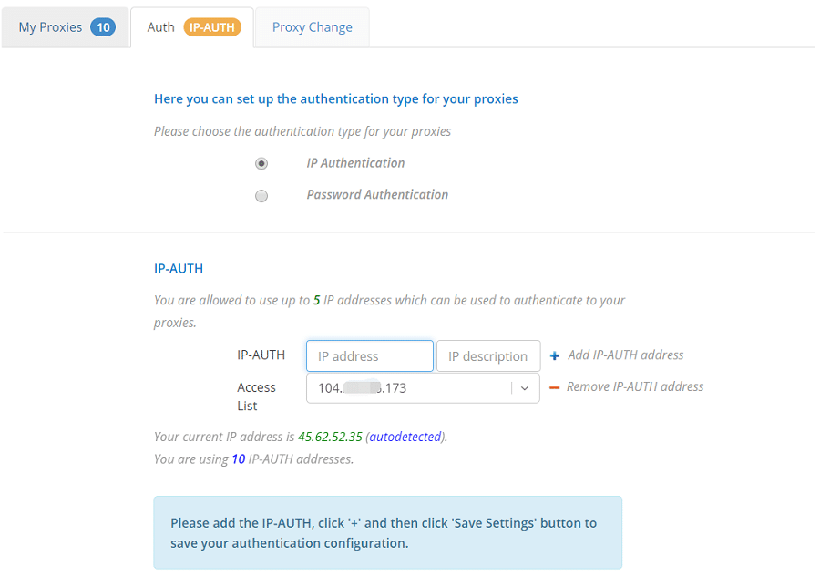 Authorizing IPs