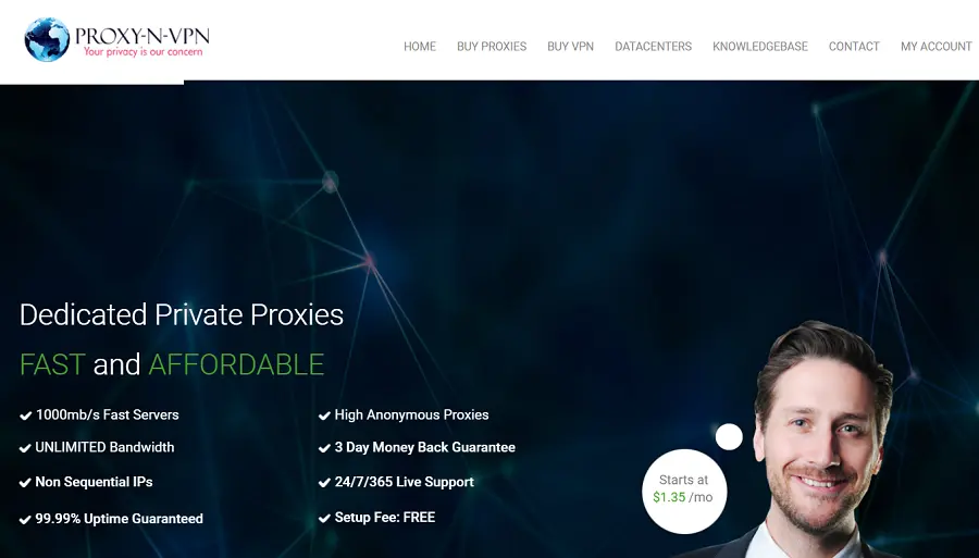 Proxy-n-VPN website homepage