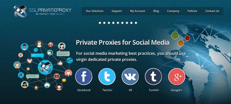 SSL Private Proxy website homepage