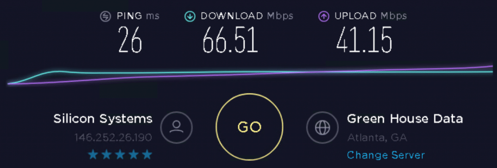 Speed test to 146.252.26.190