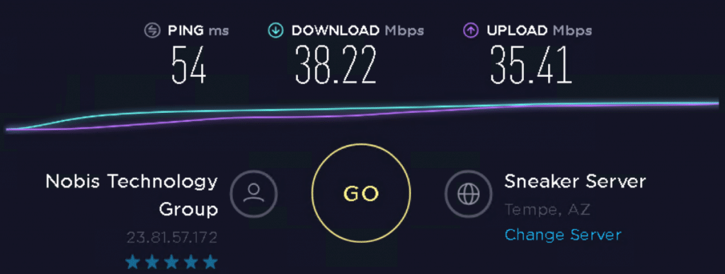 Speed test to 23.81.57.172