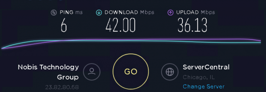 Speed test to 23.83.88.10