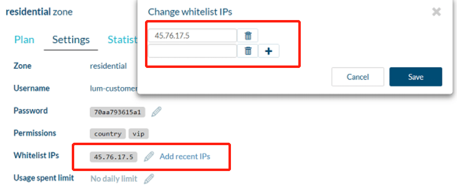 添加白名单 IP