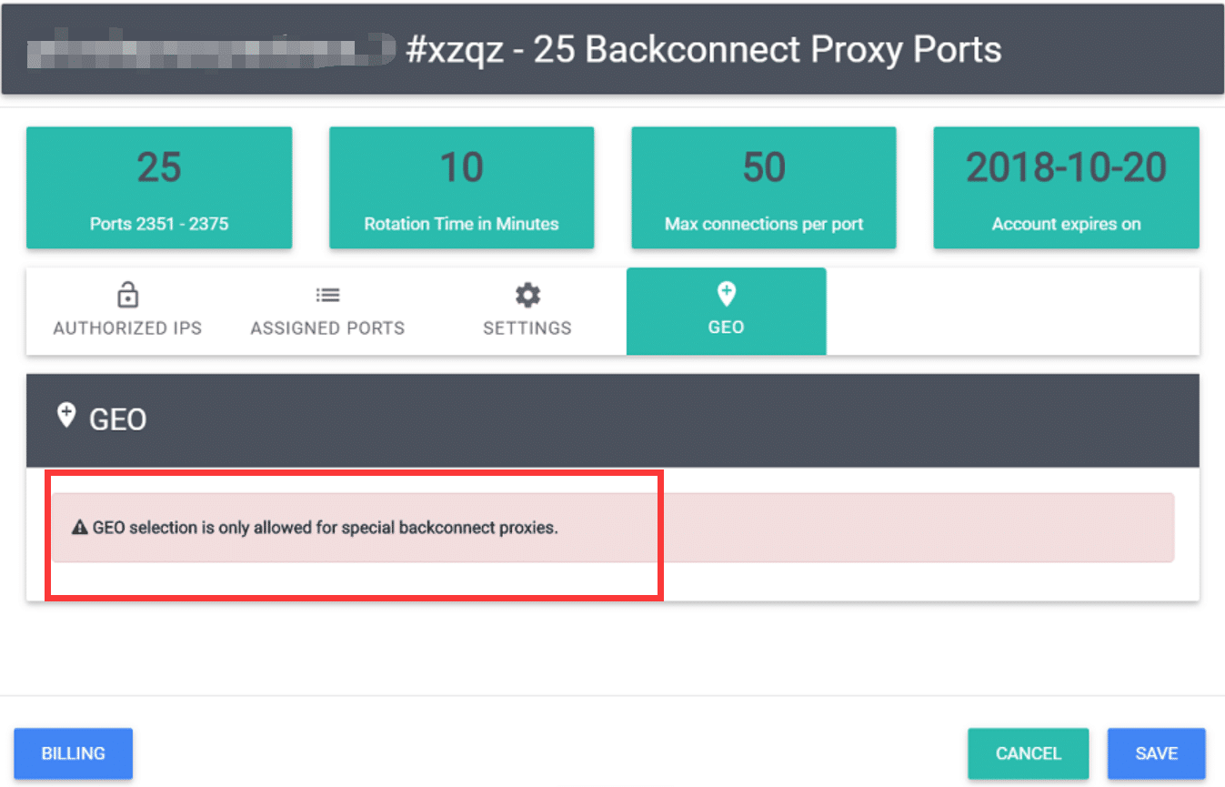 Basic Backconnecting Proxy Geo-Targeting