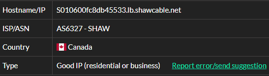 CA IP1 - 96.51.39.35 ISP test