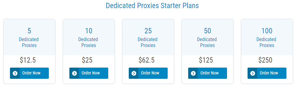 Dedicated Proxies Pricing