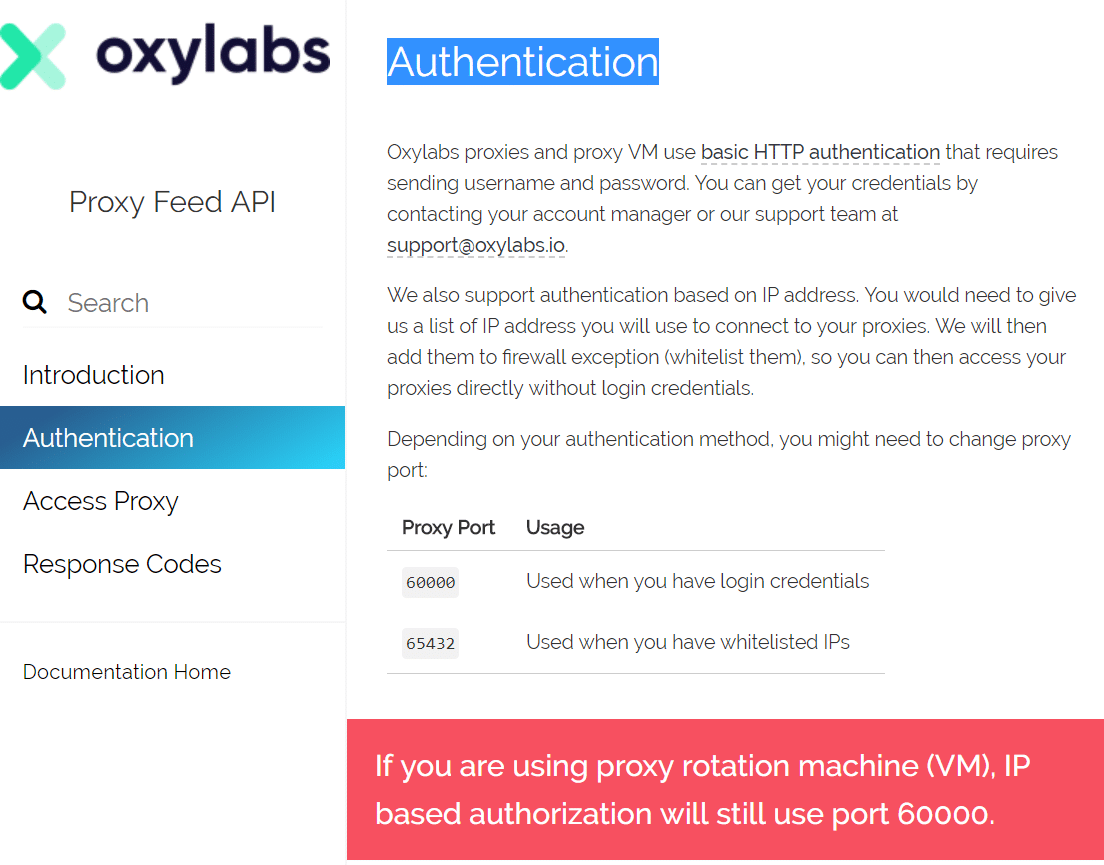 Documentation for data center proxies