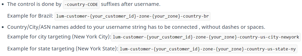 Example for geo-targeting