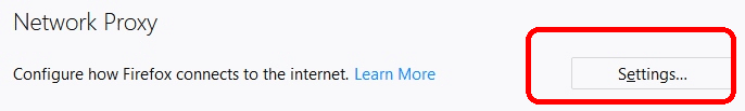 Firefox network setting