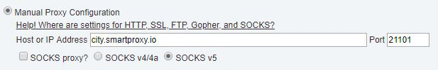 City IP setting of smartproxy