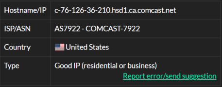 IP9- 76.126.36.210 ISP test