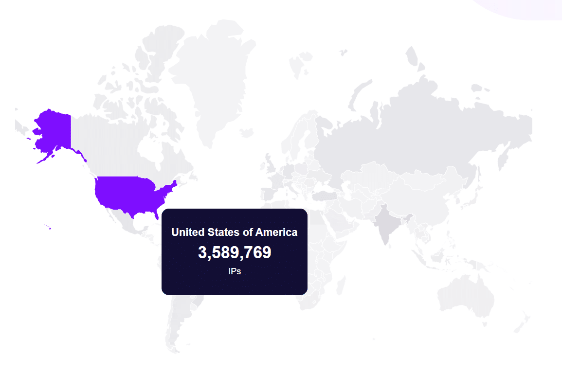 Interactive map show the IP & Proxy location