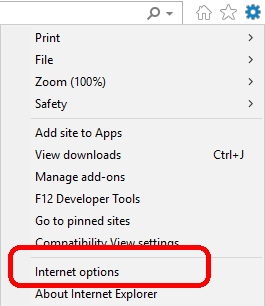 Internet options