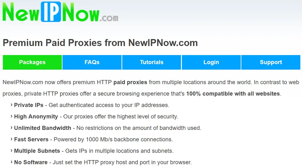 Premium Paid Proxies from NewIPNow.com