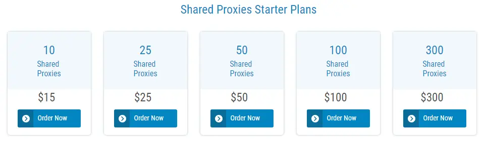 Shared Proxies Pricing