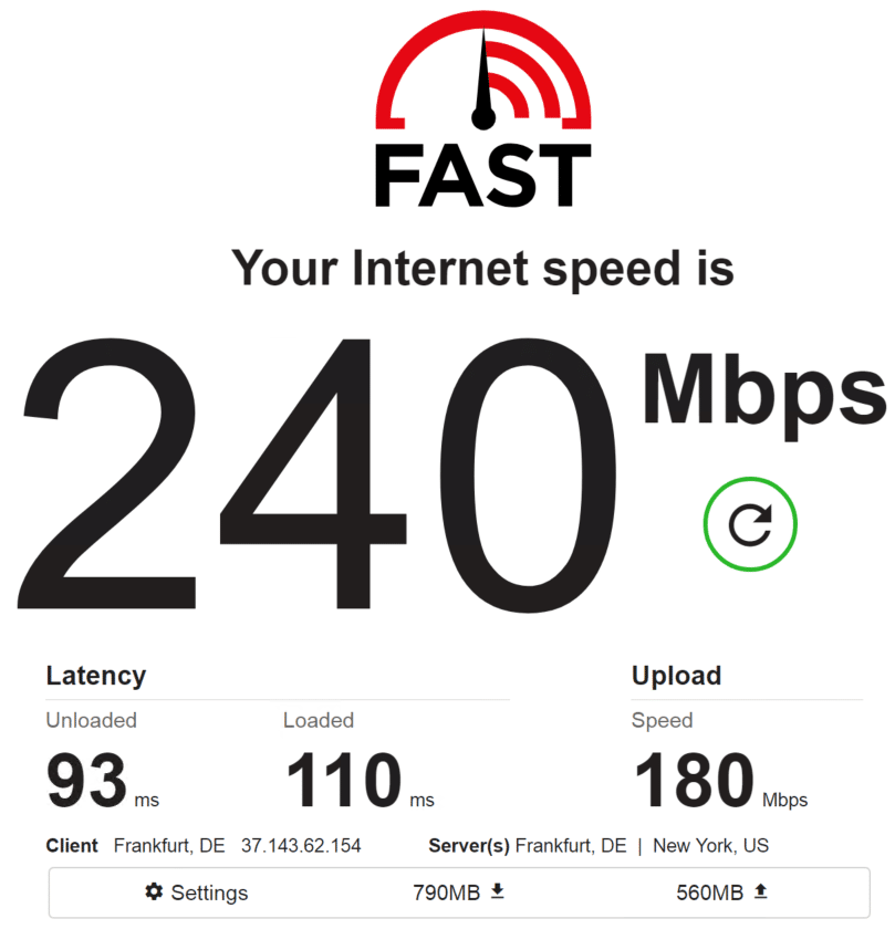 Speed test PrivateProxy IP 10