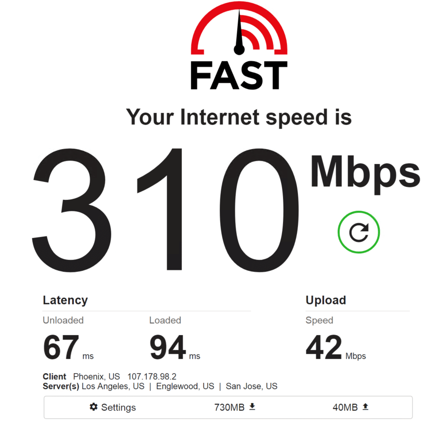 Speed test PrivateProxy IP 3