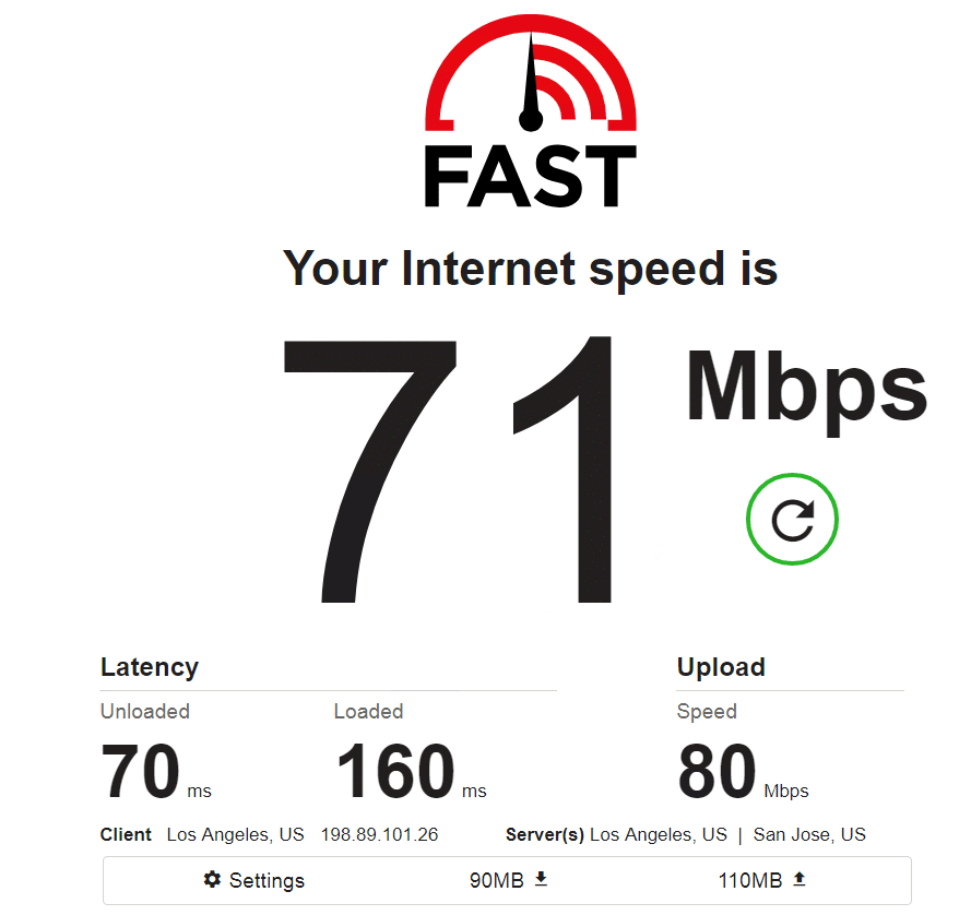 Speed test with proxies ip10