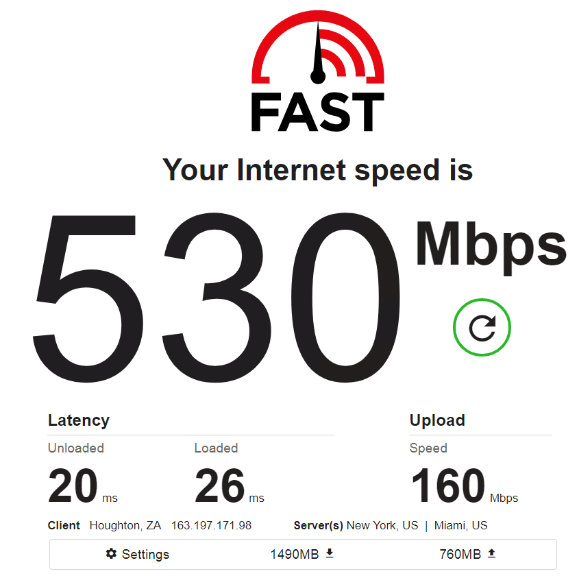 Speed test with proxies ip8