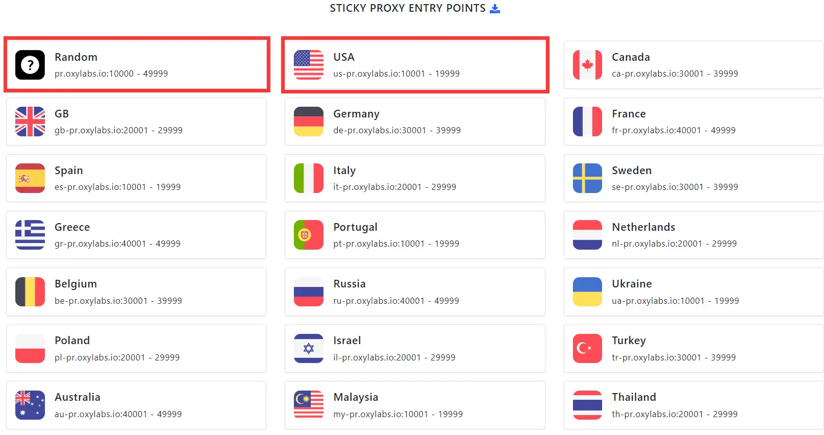 Sticky proxy entry Point