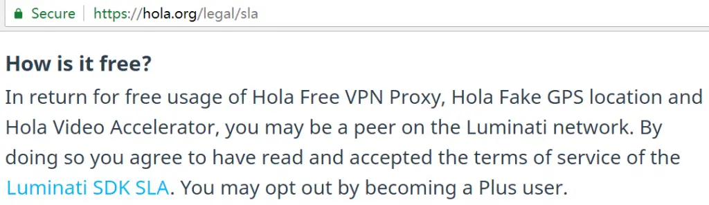 Why hola is Free?