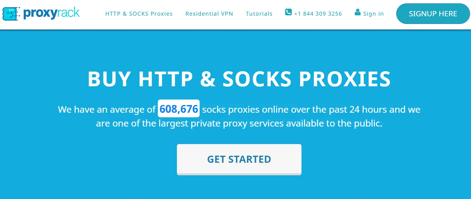 Proxyrack Homepage