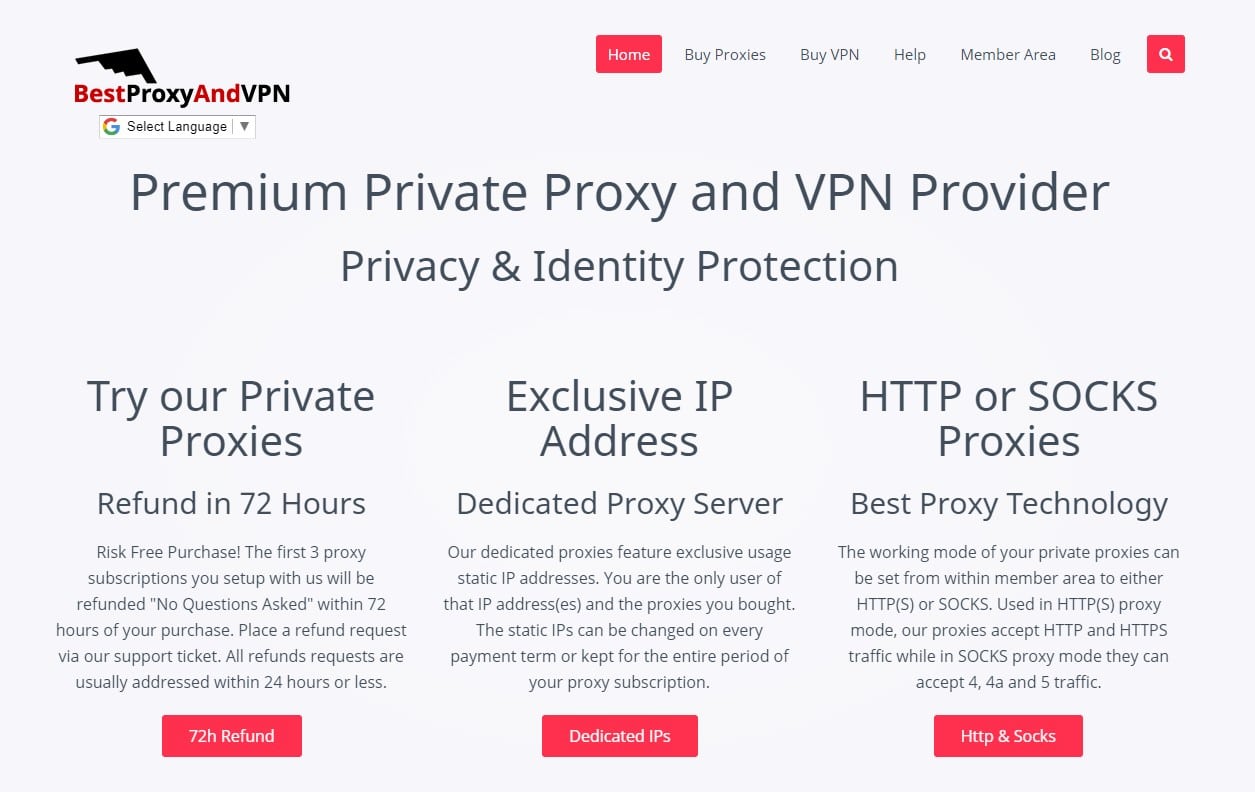 BestProxyAndVPN 网站主页