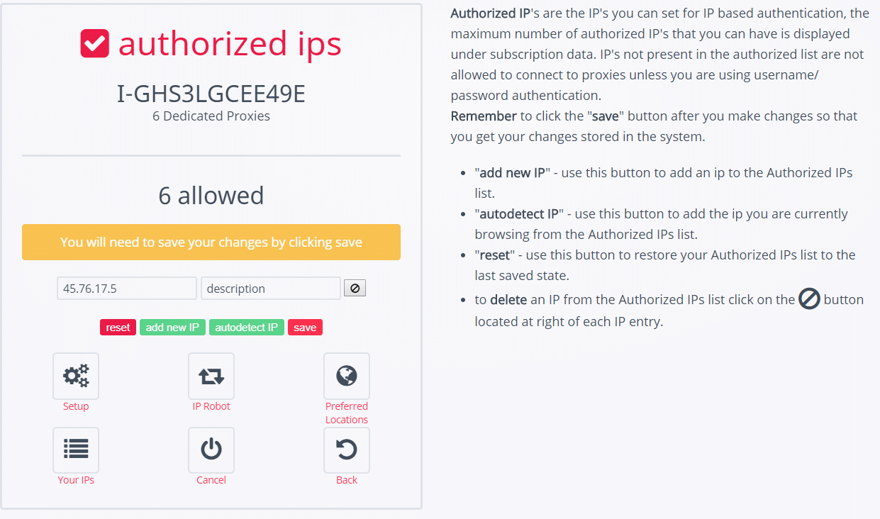 Proxy IP authorization