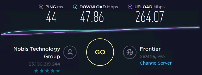 Speed test with ip 1