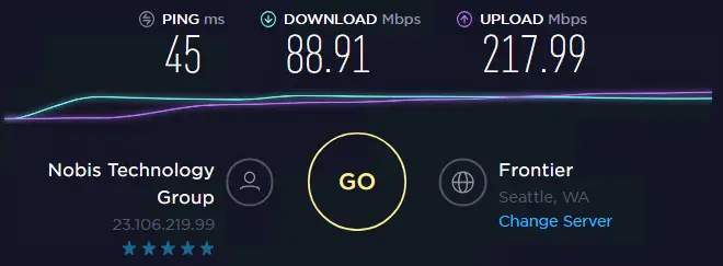 Speed test with ip 10
