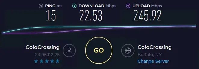 Speed test with ip 9