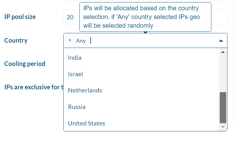 Available Locations of static residential IP proxies