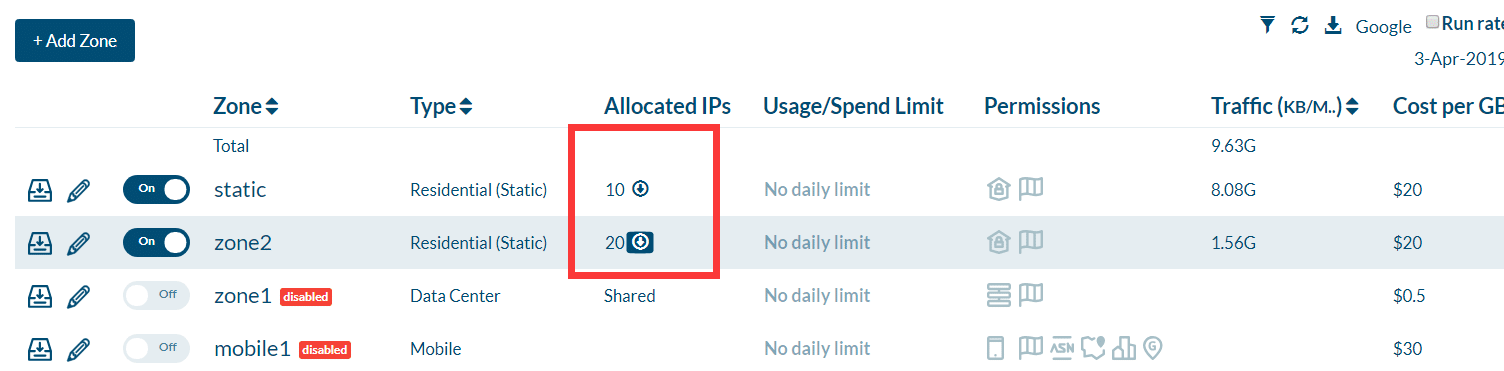 Download Luminati static residential proxies