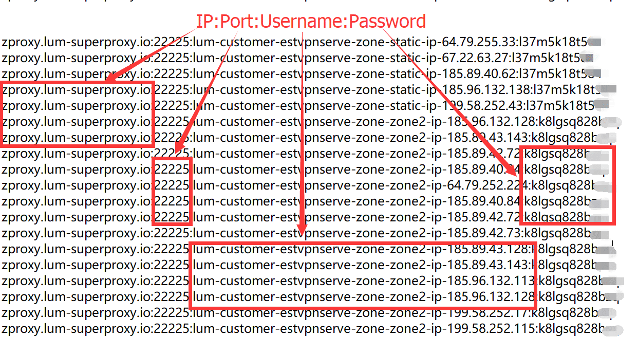 Proxy format