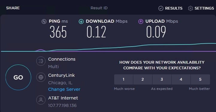 Speed test with ip 2 with proxy-cheap