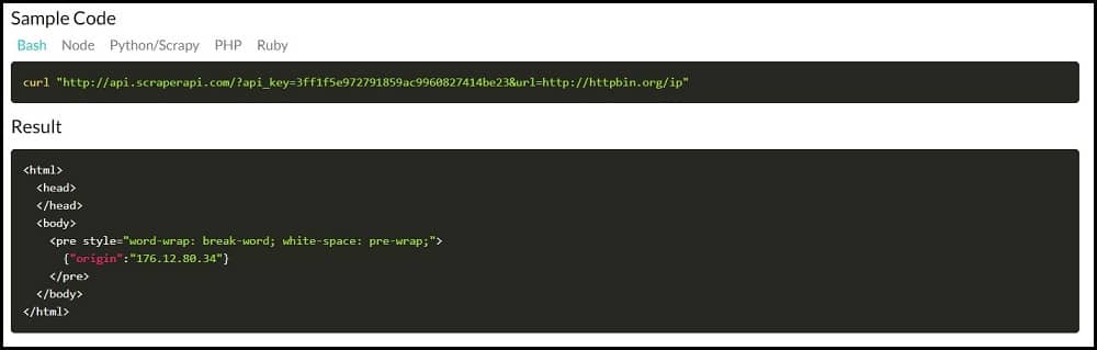 sample of code