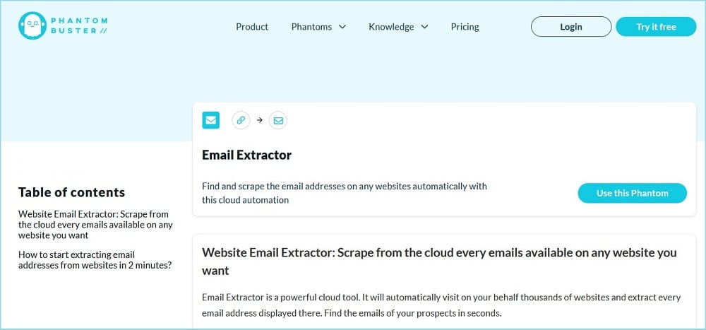 Phantom Buster Email Extractor